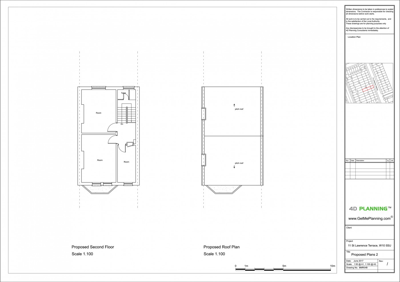 Architectural Drawings for a mid terraced house in RBKC