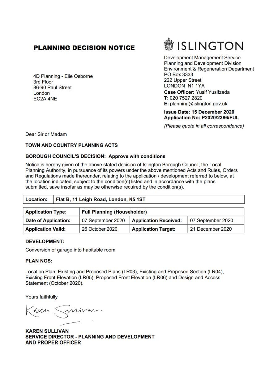 Decision notice - Islington Council
