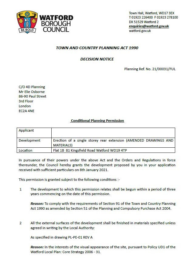 Decision Notice - Watford Council