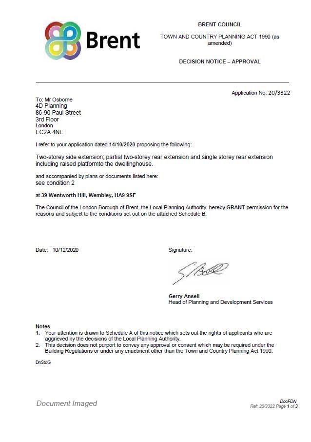 Approval Notice - Brent Council