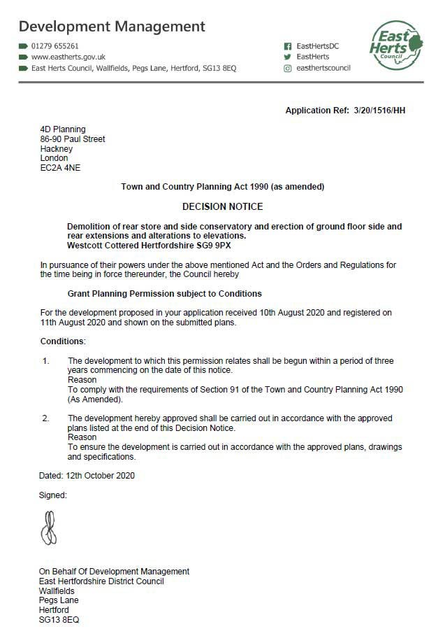 Decision Notice -  Hertfordshire Council