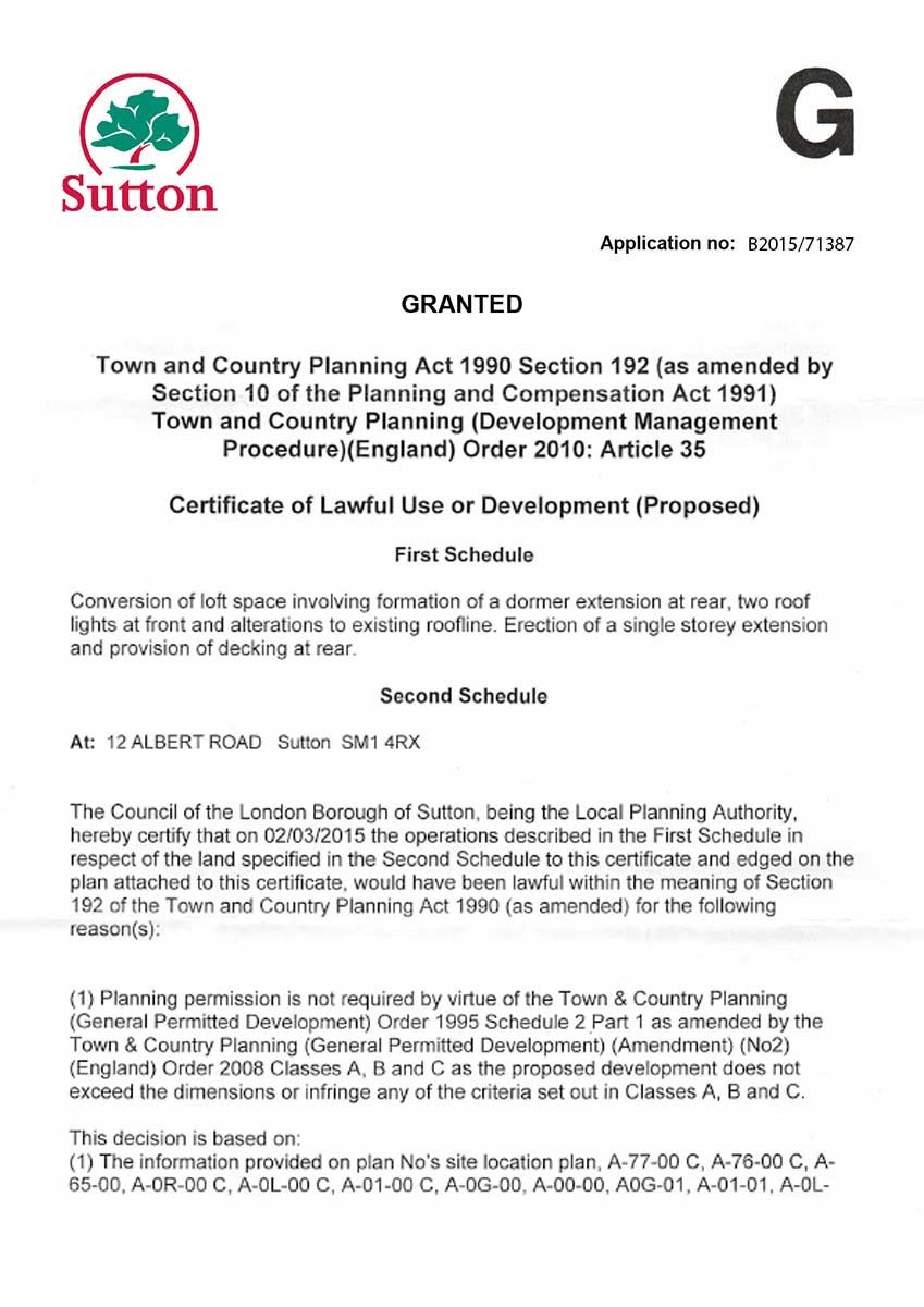 Decision Notice -  Sutton Council