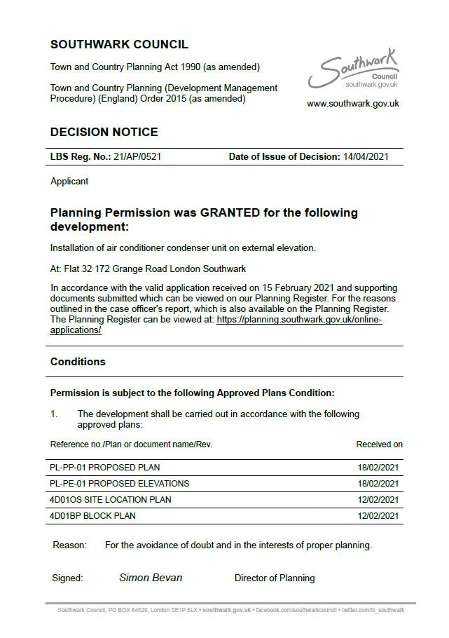 Decision Notice - Southwark Council