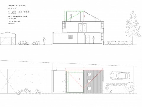 Proposed Section and roof plan - calculations