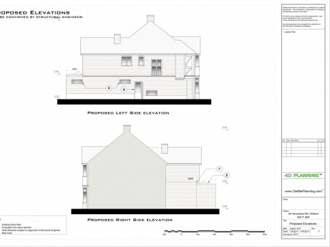 proposed side elevations