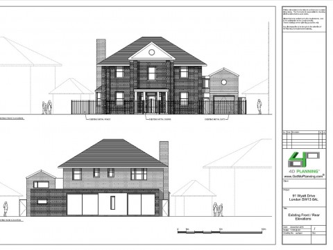 Existing Drawings - Front / Rear Elevations