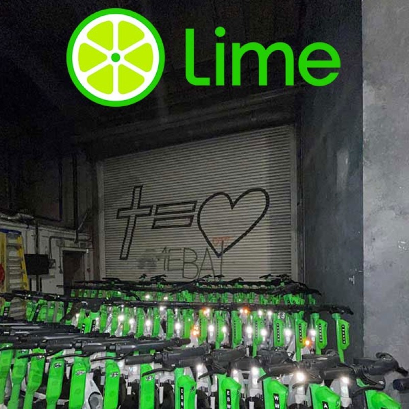 Use of warehouse for storage and distribution of Lime e-bikes and scooters